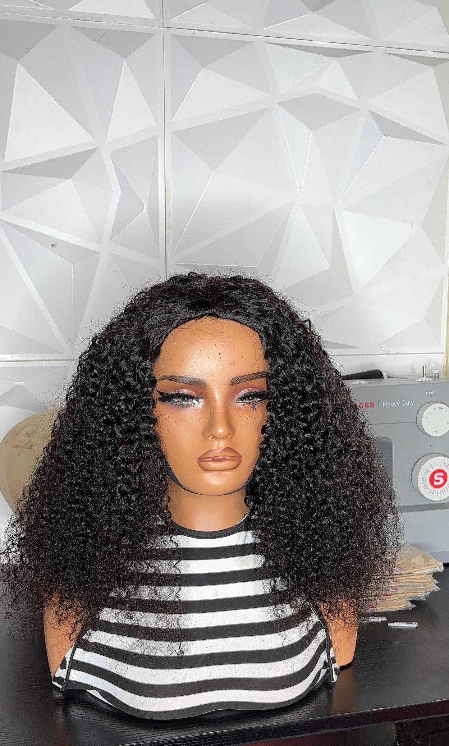 Kinky Curly Half Wig - 250% Density