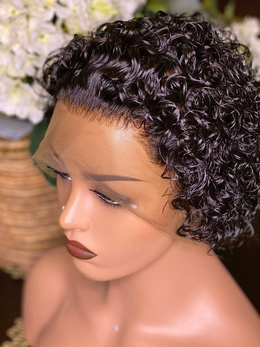 Curly Pixie Cut Frontal Wigs