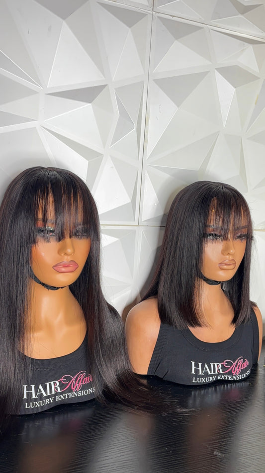 2x6 Silky Straight Bang Wigs