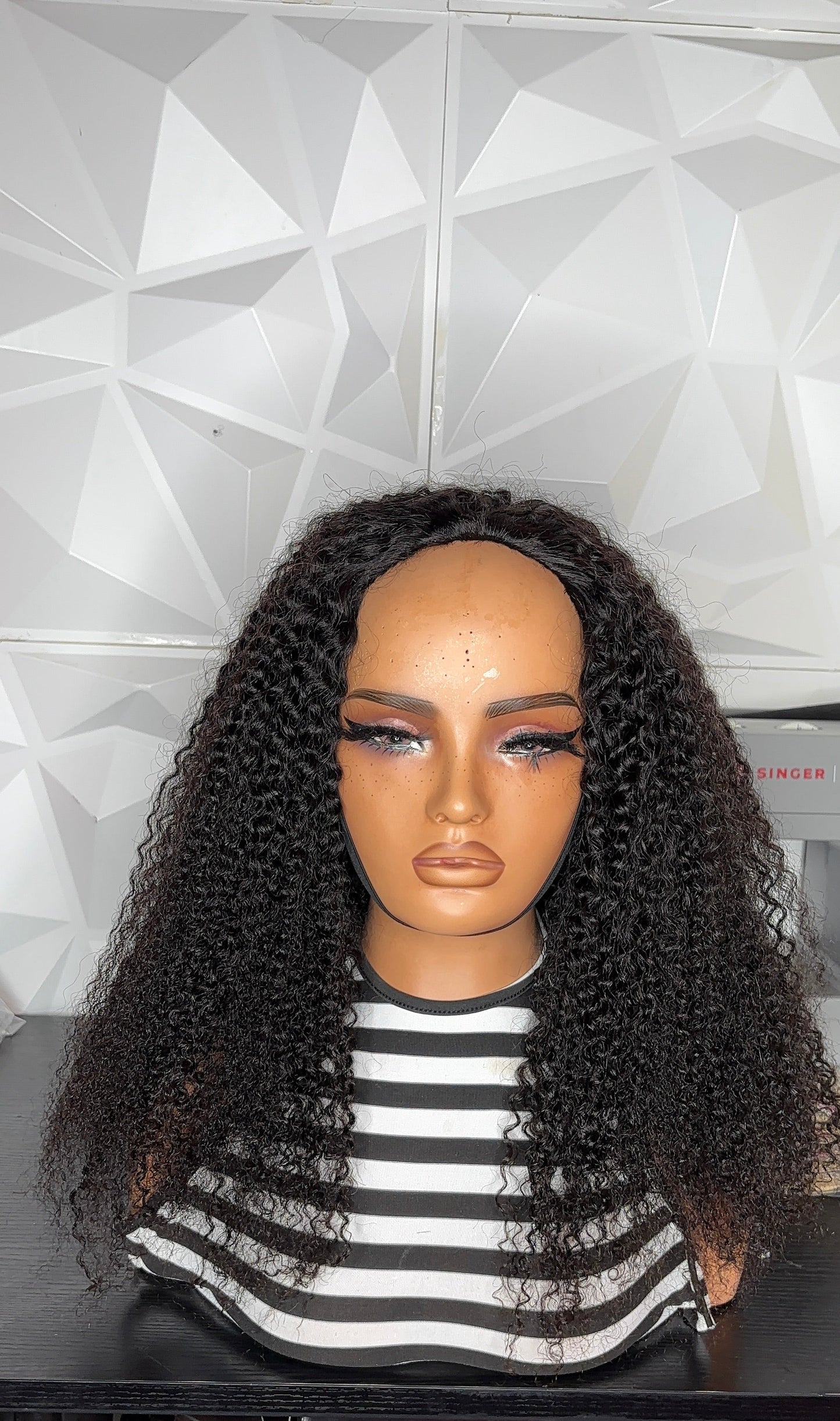 Kinky Curly Half Wig - 250% Density